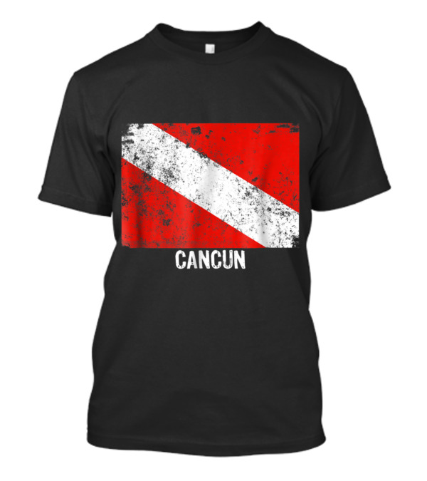 Vintage Cancun Distressed Dive Flag Scuba Diving T-Shirt