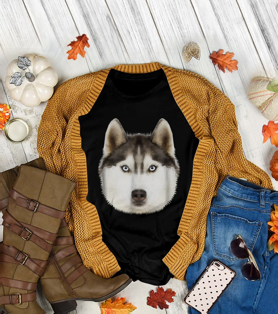 Husky Portrait I Sweet Idea Dog T-Shirt