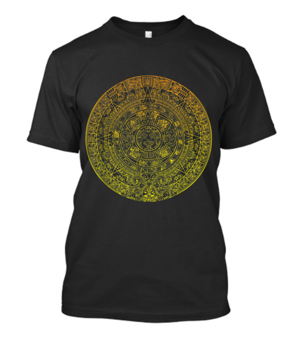 Mayan Calendar Gold Ancient Aztec Circular T-Shirt