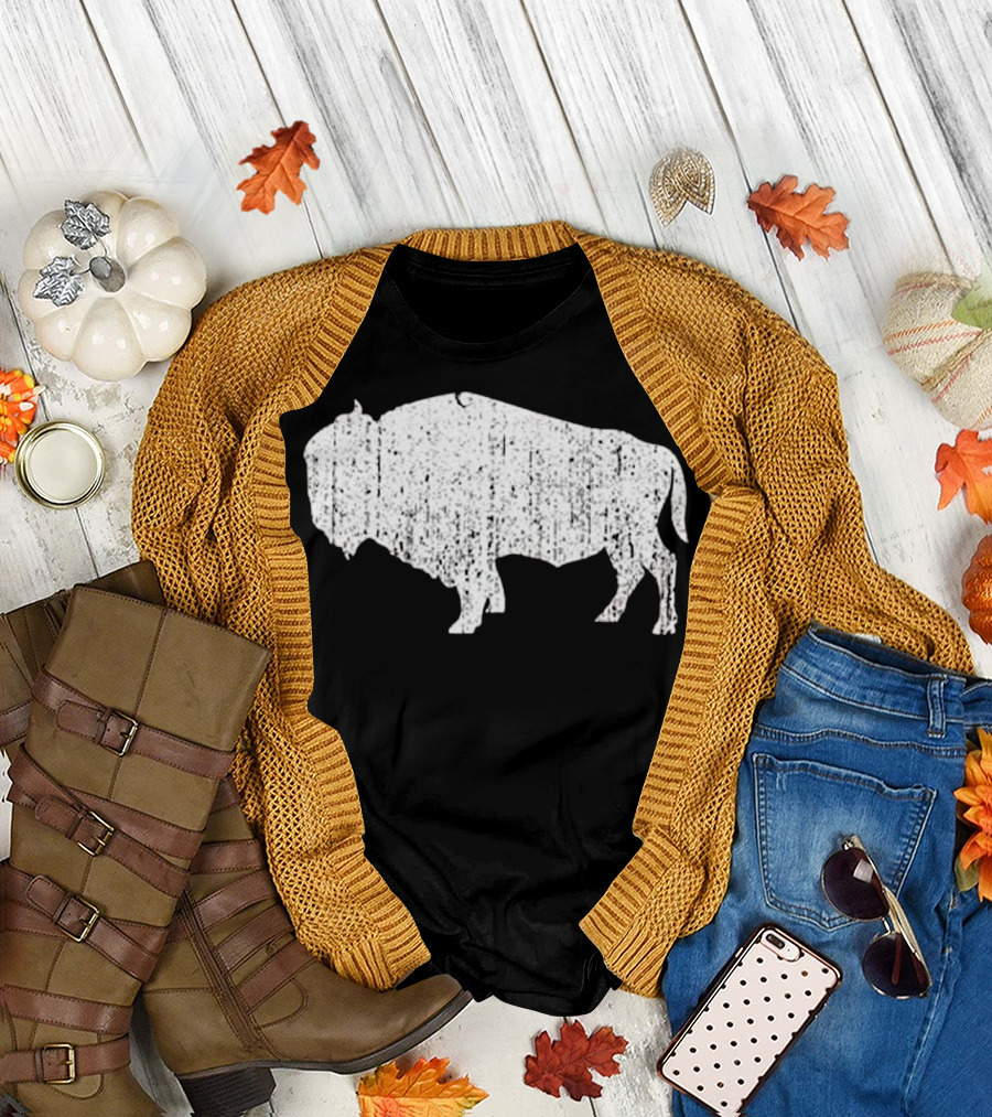Vintage Distressed American Bison Buffalo T-Shirt