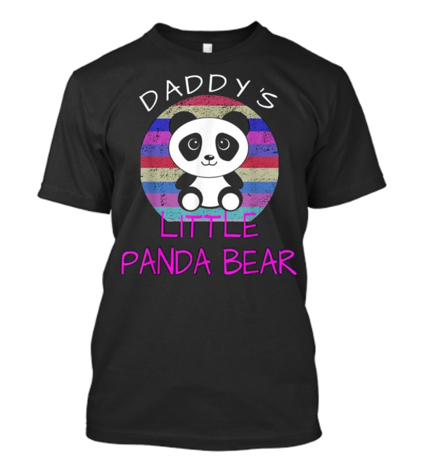 Daddy's Little Panda Bear Rainbow Stripes T-Shirt