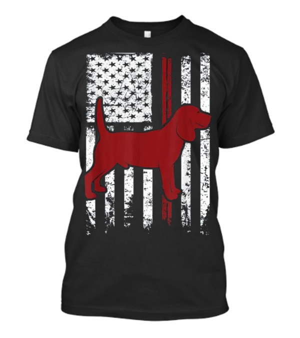 Patriotic American Beagle Dog With Flag Elements T-Shirt