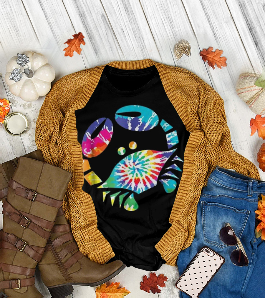 Tie Dye Crab Colorful Fun Toy T-Shirt