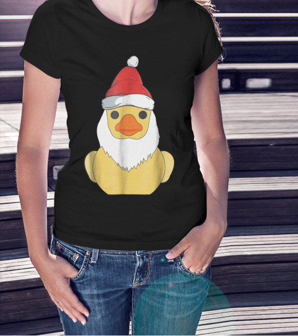 Rubber Duck Santa Claus Christmas Novelty Festive Holiday T-Shirt