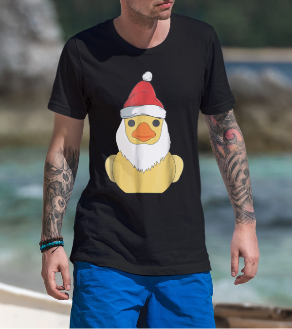 Rubber Duck Santa Claus Christmas Novelty Festive Holiday T-Shirt