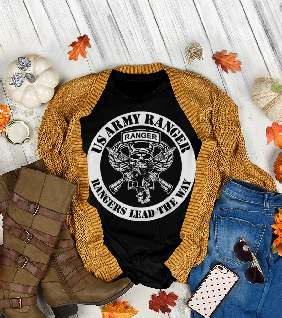 US Army Ranger Skull Rangers Lead the Way Veteran T-Shirt
