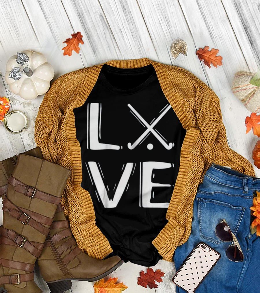LXVE Field Hockey Passion with Crossed Sticks T-Shirt