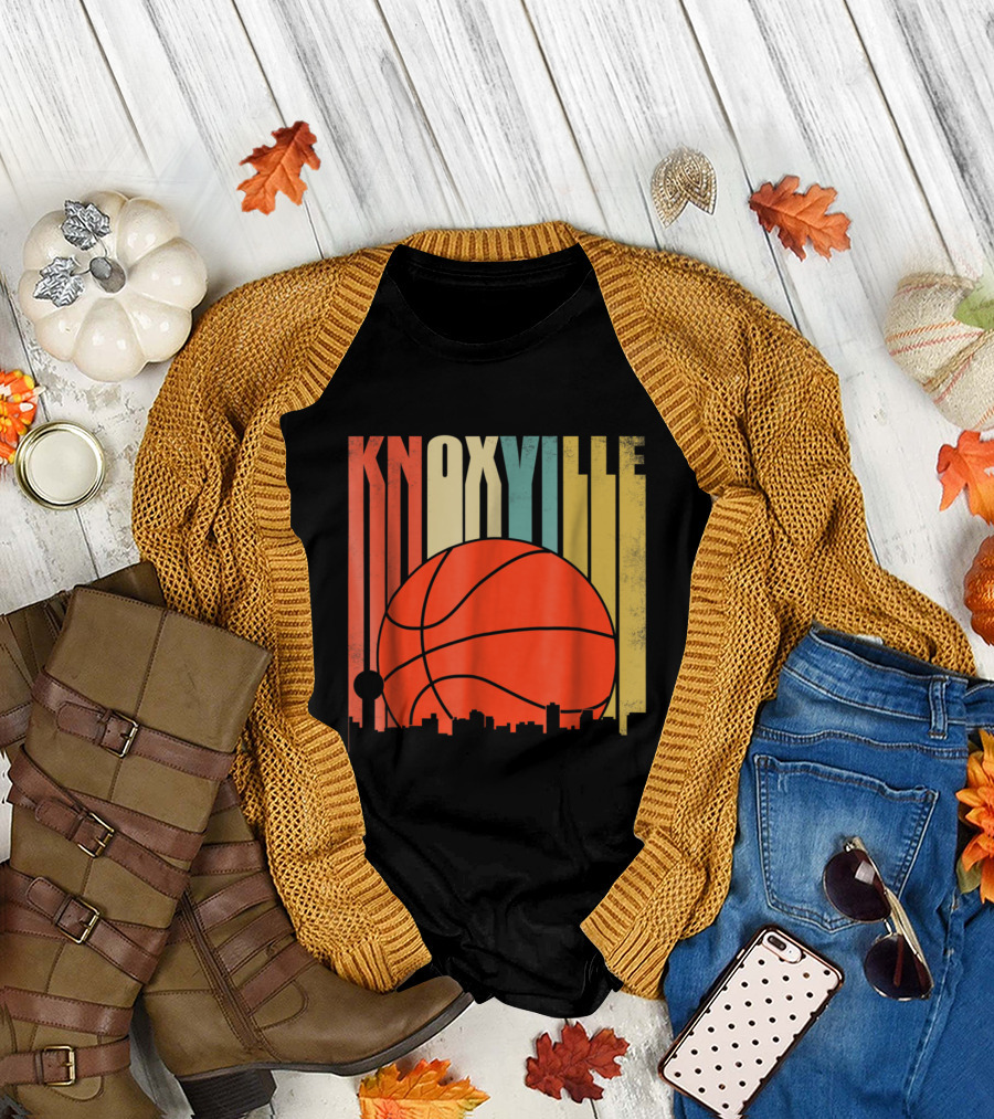 Knoxville Basketball Retro Silhouette Stripes T-Shirt