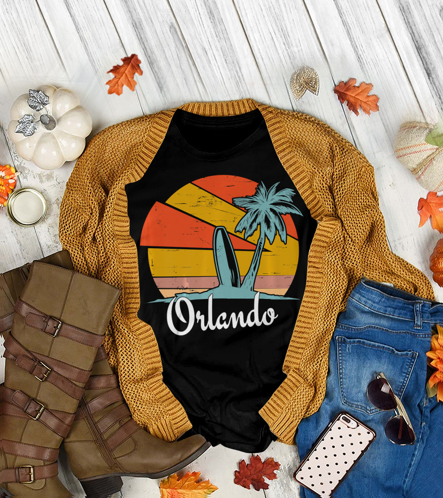 Orlando Surfboard Beach Palm Sunshine Florida Vacation T-Shirt