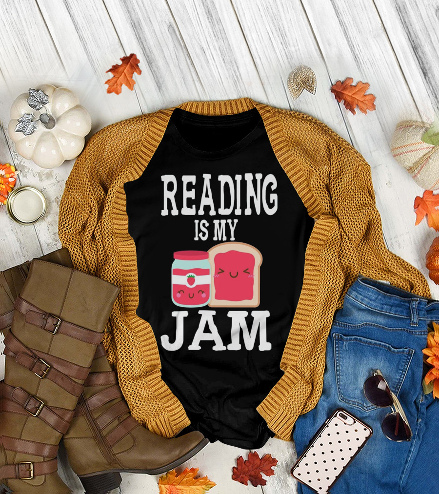 Reading Is My Jam Cute Smile Jam Jar and Toast Kawaii T-Shirt