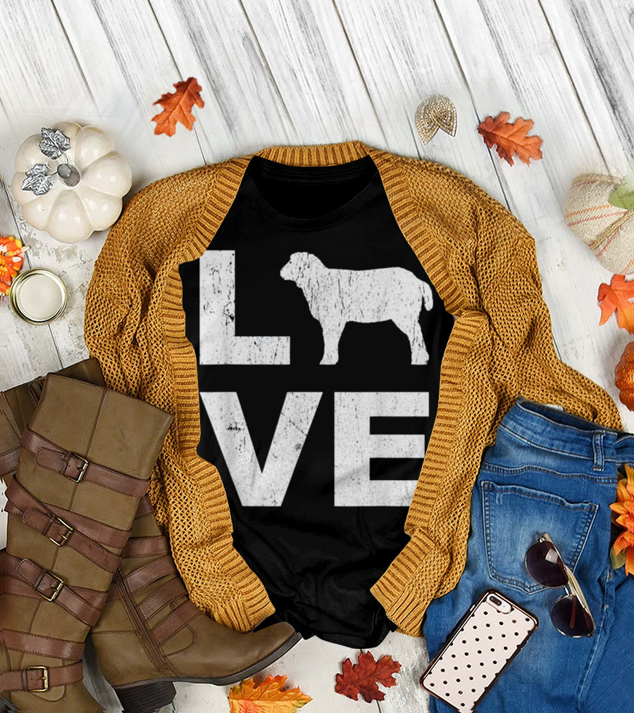 LOVE Sheep Animal Lovers Distressed FFA Style Graph Vintage Text T-Shirt
