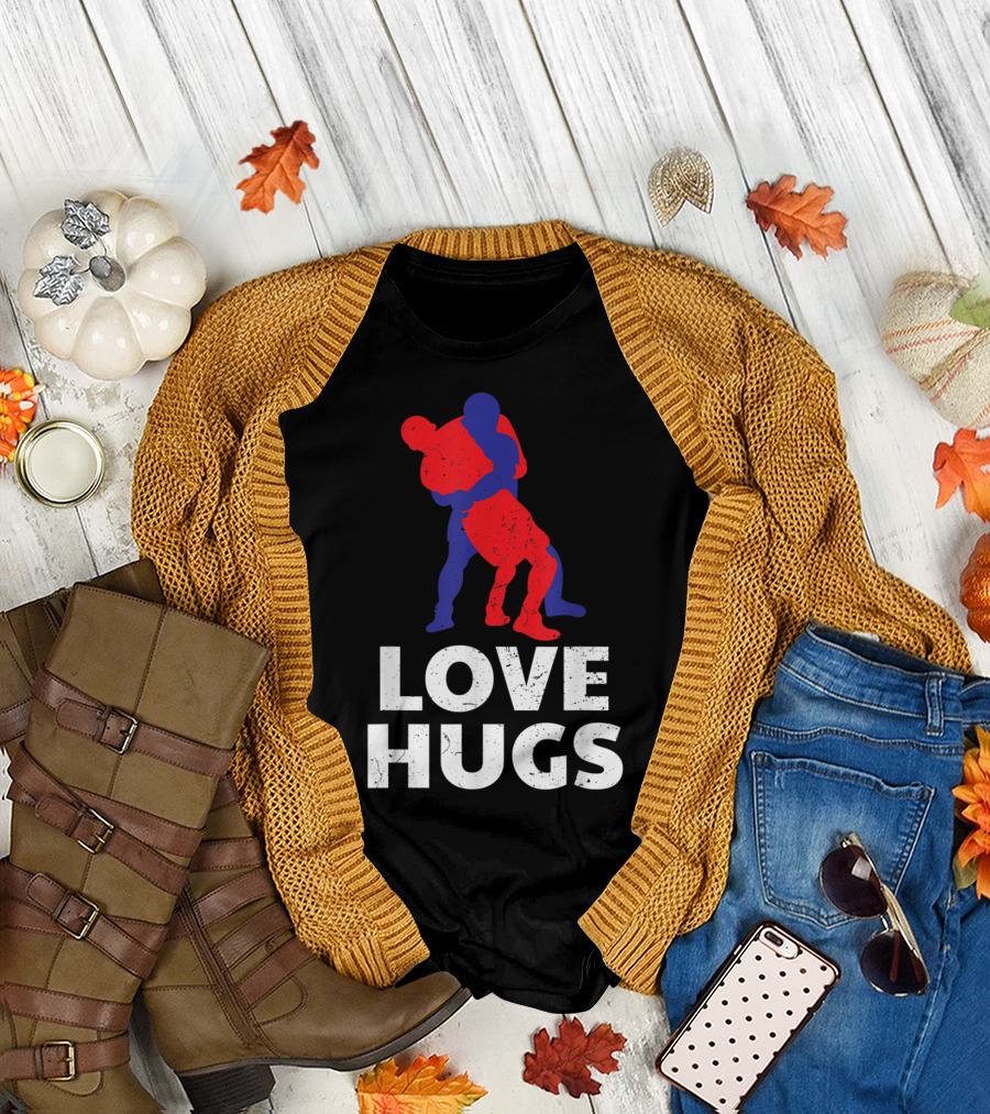 Vintage Wrestling Embrace Love Hugs T-Shirt