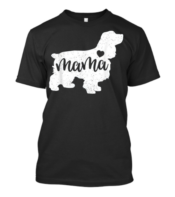 Mama Cocker Spaniel Silhouette With Heart Accent T-Shirt
