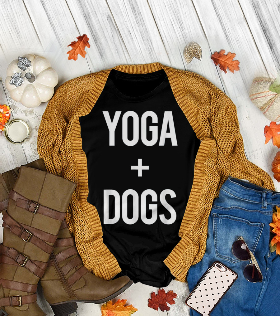 Yoga Plus Dogs Fitness Exercise Love T-Shirt