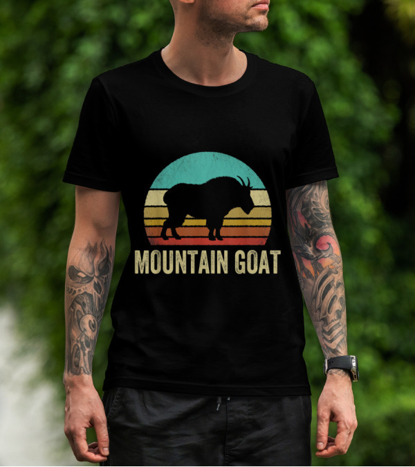 Vintage Mountain Goat Retro Sunset T-Shirt