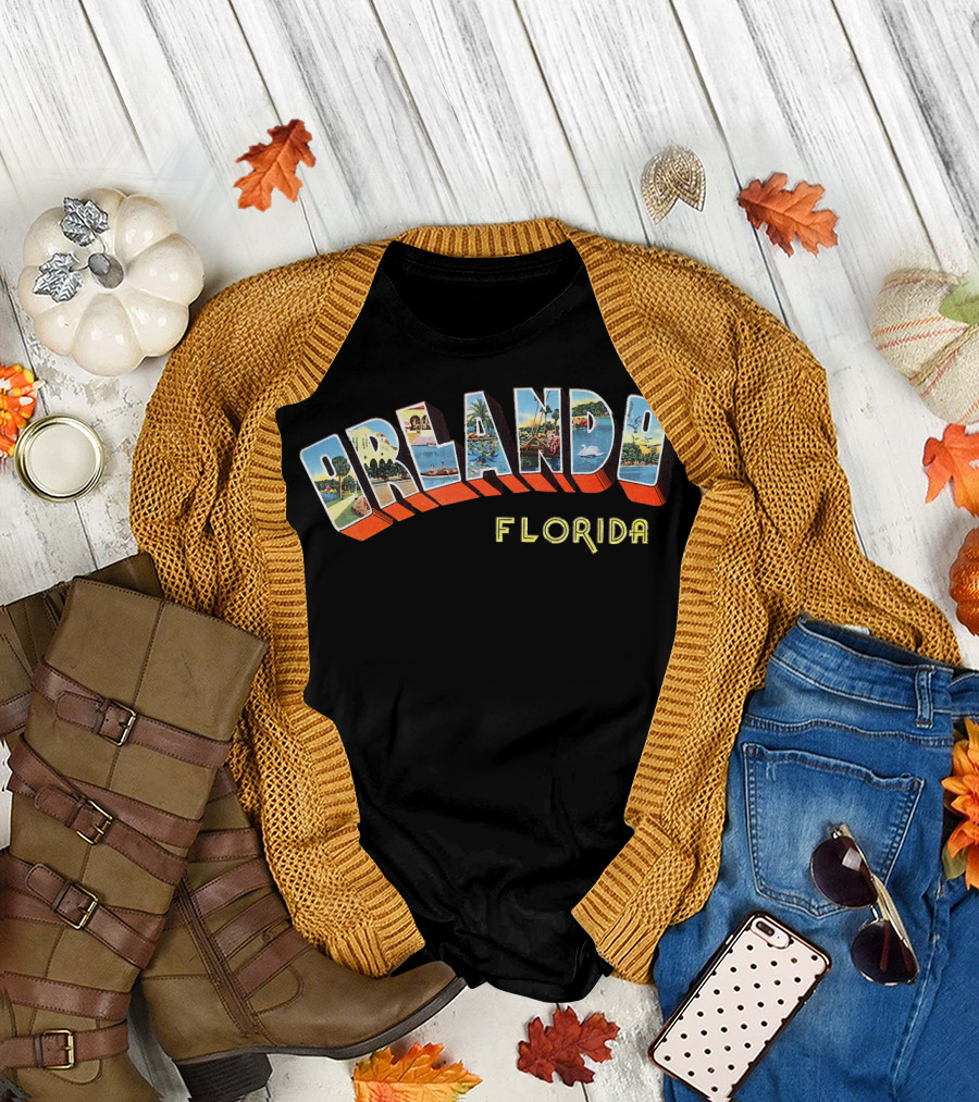 Orlando Florida Retro Travel Postcard T-Shirt