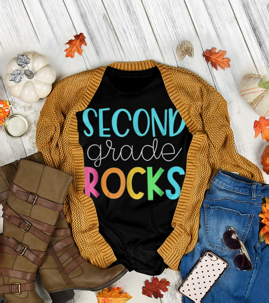 Second Grade Rocks 2nd Teacher Team T-Shirt