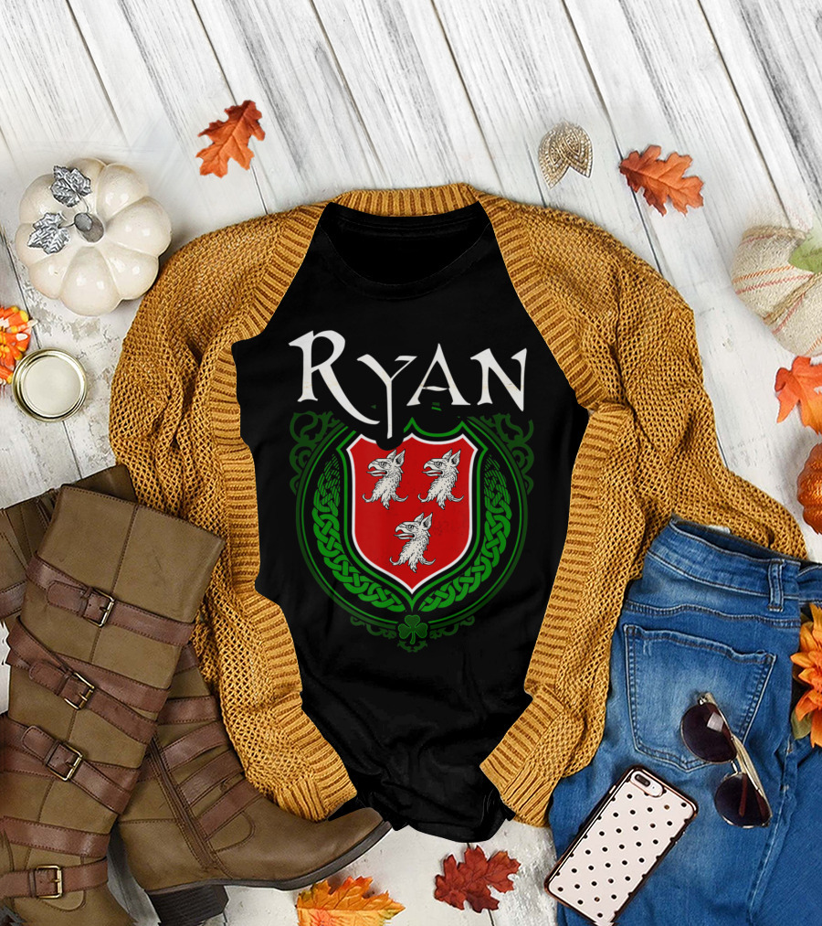 Ryan Irish Family Crest Shield Emblem T-Shirt