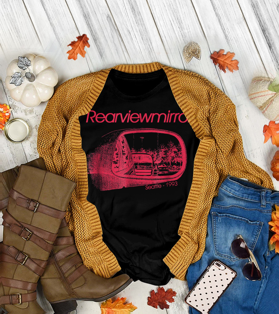 Rearviewmirror Seattle 1993 Car Driving Grunge T-Shirt