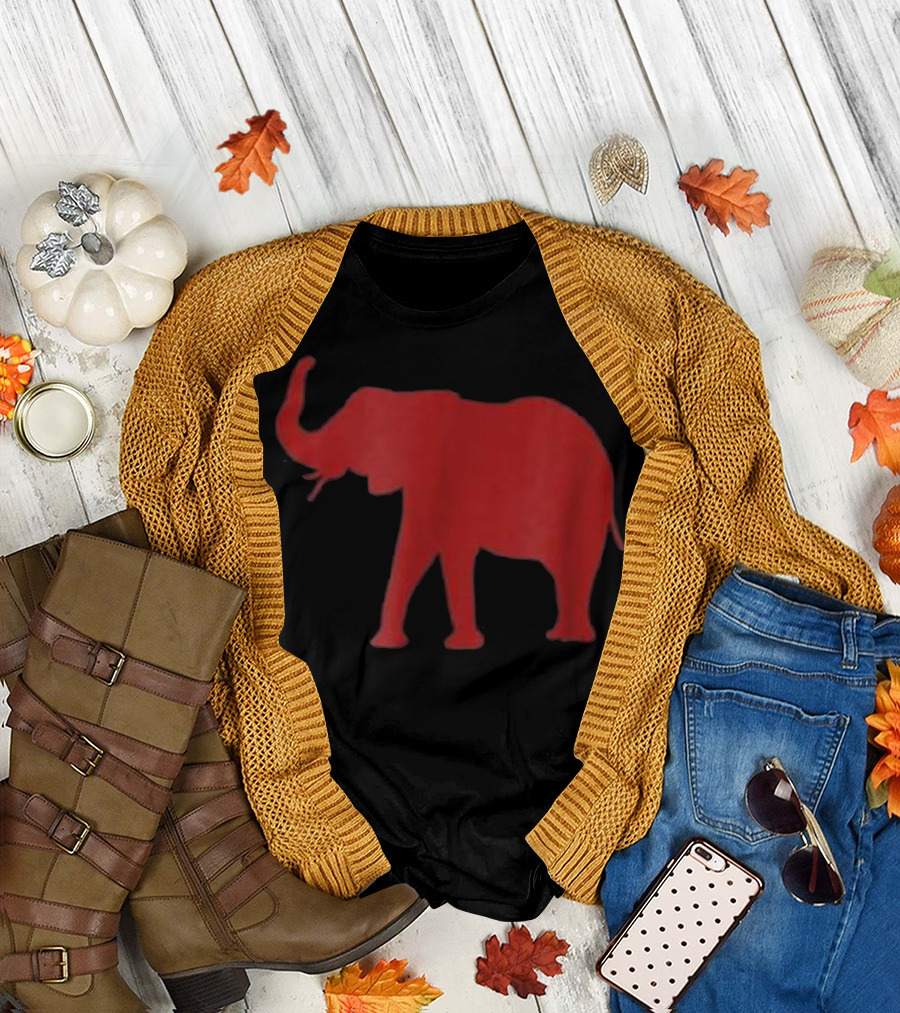 Red Elephant Animal T-Shirt
