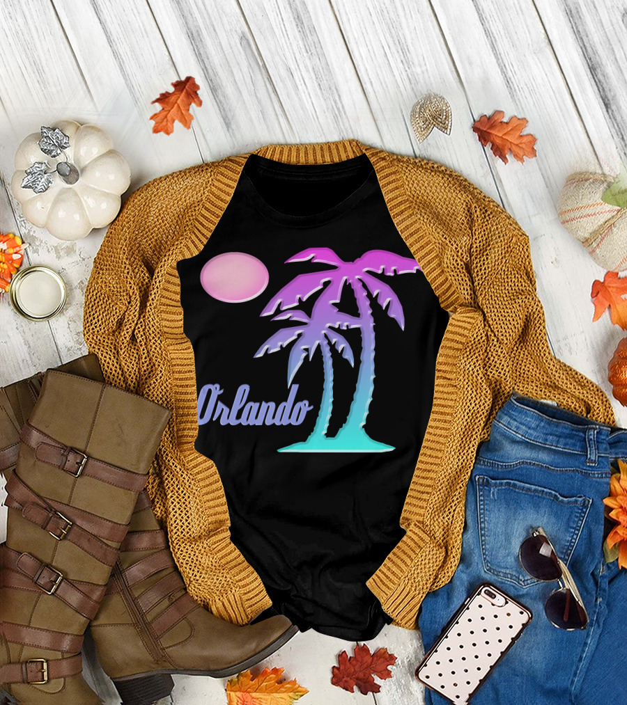 Orlando Tropical Palm Trees Sunset Souvenir T-Shirt
