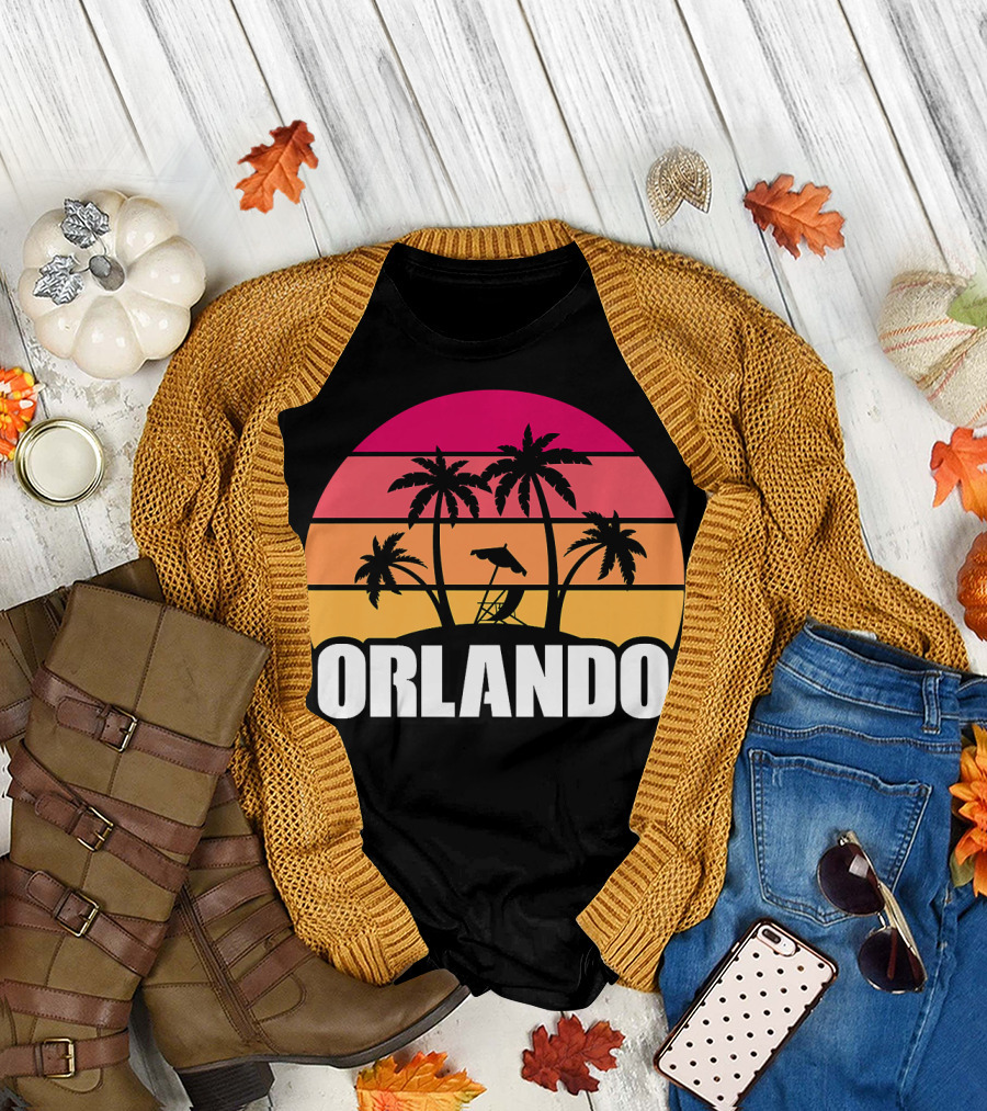 Orlando Florida Vacation Souvenir Palms Sunset T-Shirt