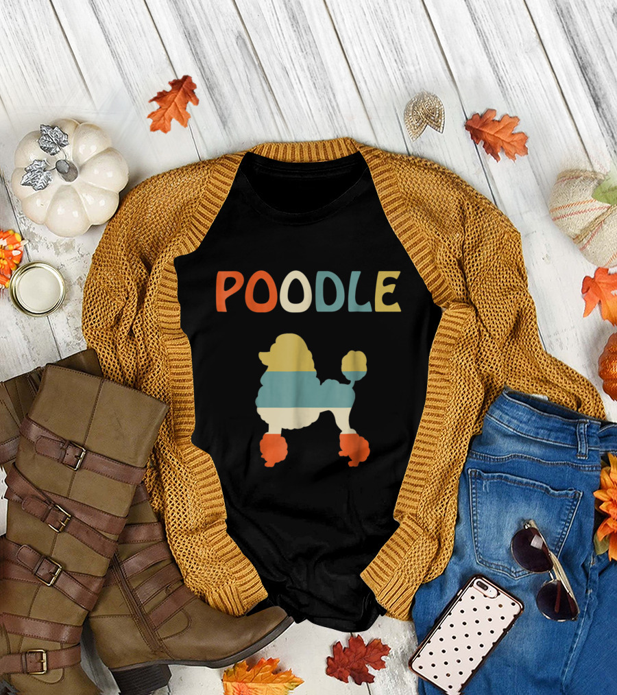 Poodle Funny Vintage Style Retro Colorful T-Shirt