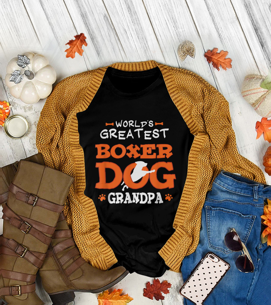World's Greatest Boxer Dog Grandpa T-Shirt
