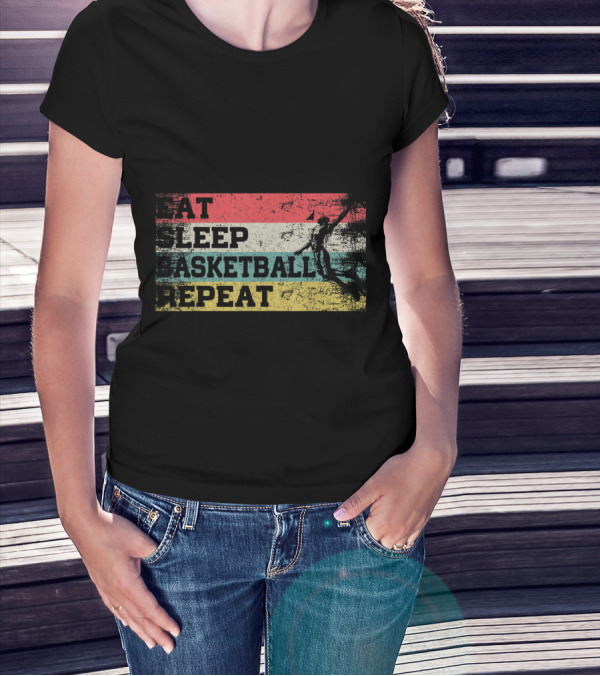 Eat Sleep Basketball Repeat Vintage T-Shirt