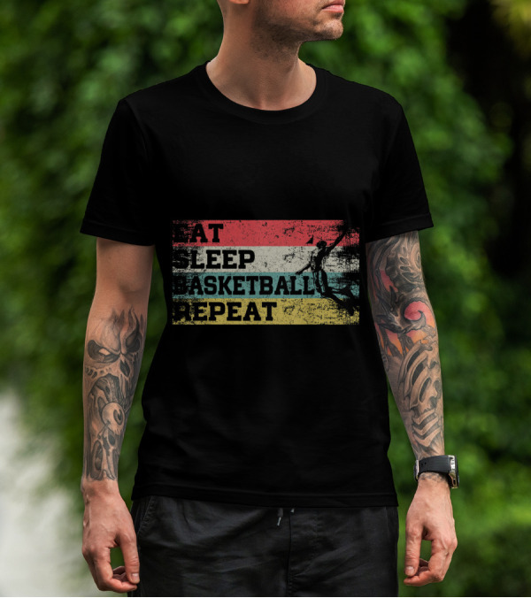 Eat Sleep Basketball Repeat Vintage T-Shirt
