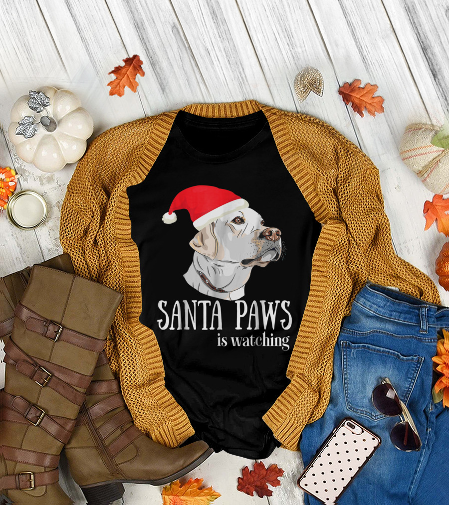 Santa Paws Is Watching Labrador Retriever T-Shirt