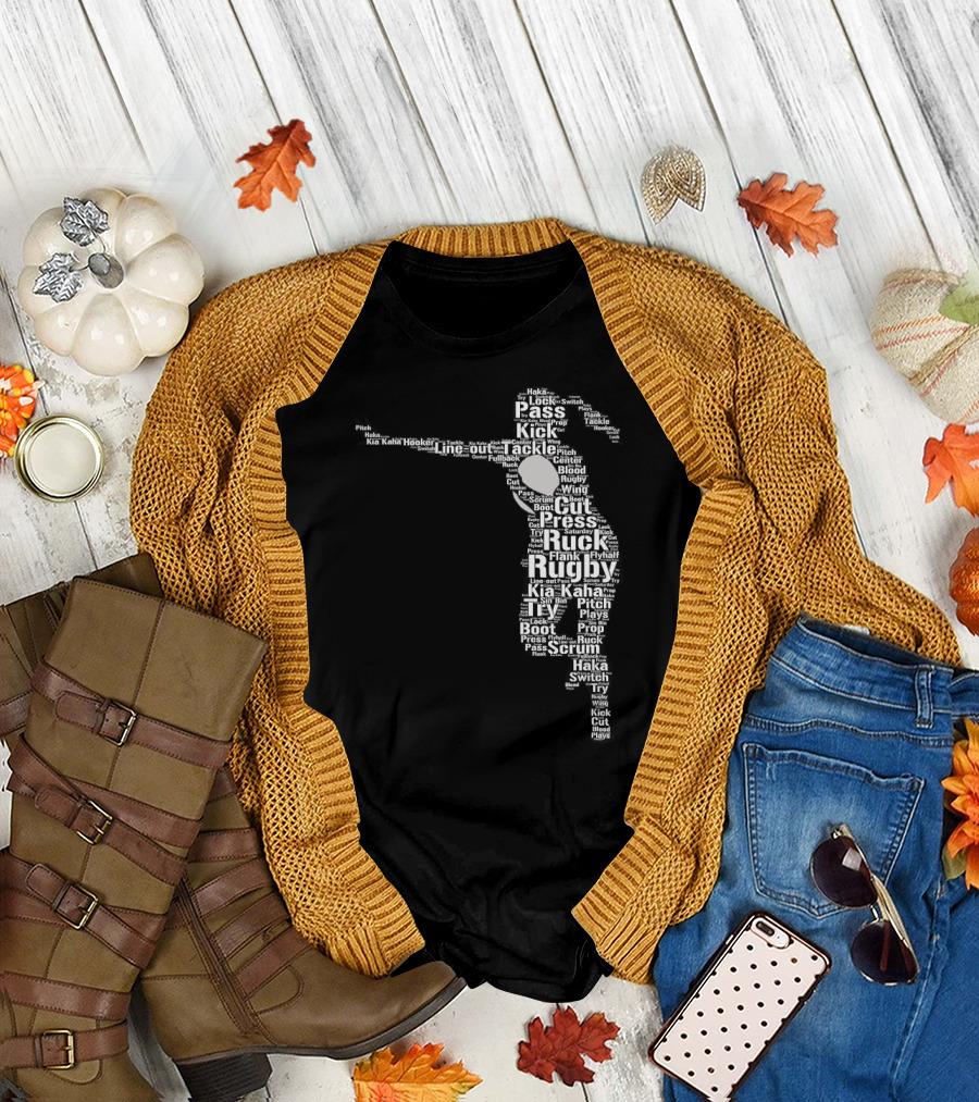 Girls Rugby Player Kick Pass Tackle Ruck Try Haka College T-Shirt