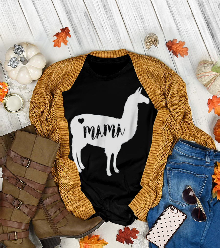 Mama Llama Alpaca Heart T-Shirt