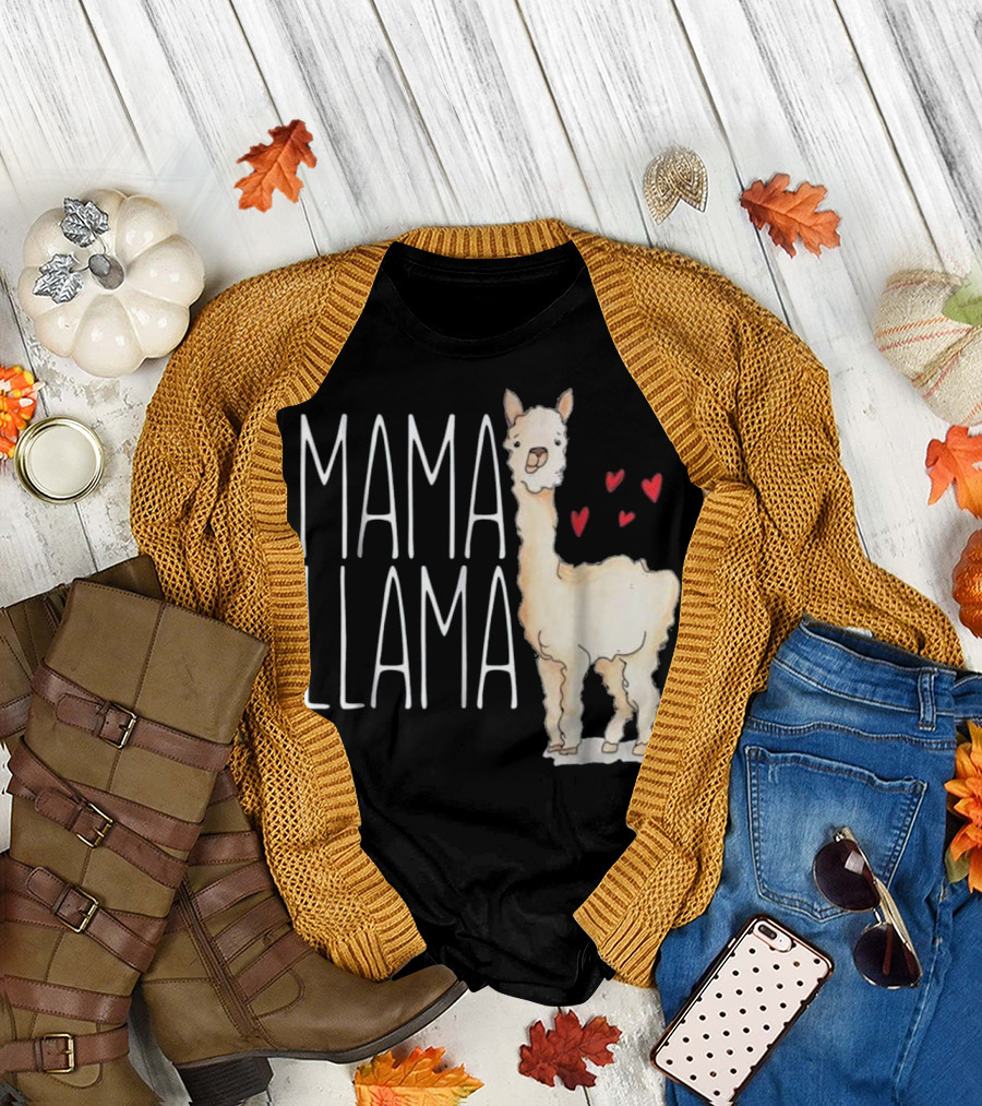Mama Llama Hearts T-Shirt