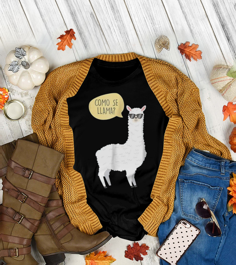 Como Se Llama Alpaca with Sunglasses for Alpaca Lover T-Shirt