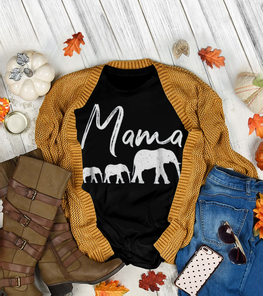 Mama Elephant Family T-Shirt