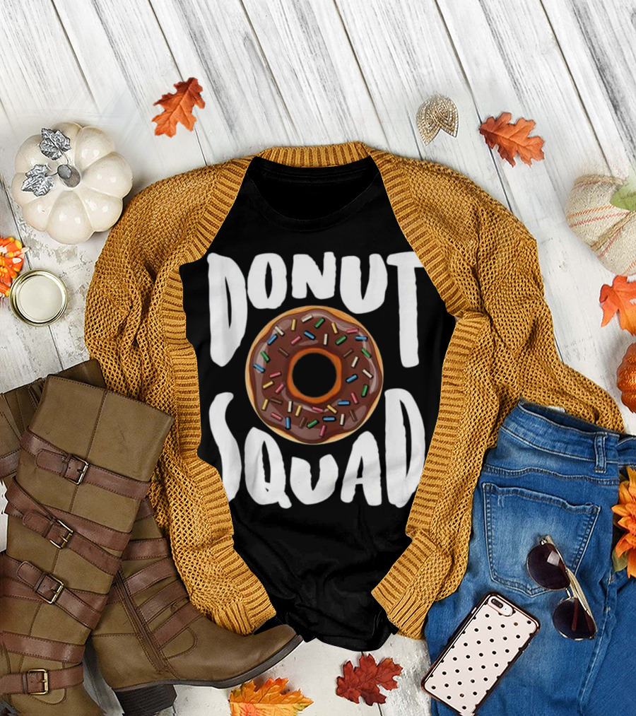 Donut Squad Colorful Sprinkle Chocolate Donut Lover T-Shirt