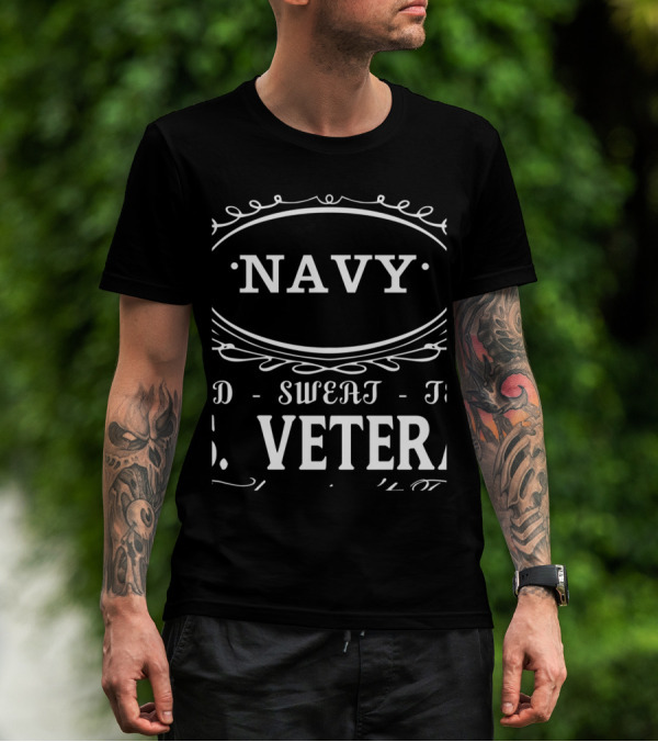 Navy Veteran Proud Sweat Tears DD 214 T-Shirt