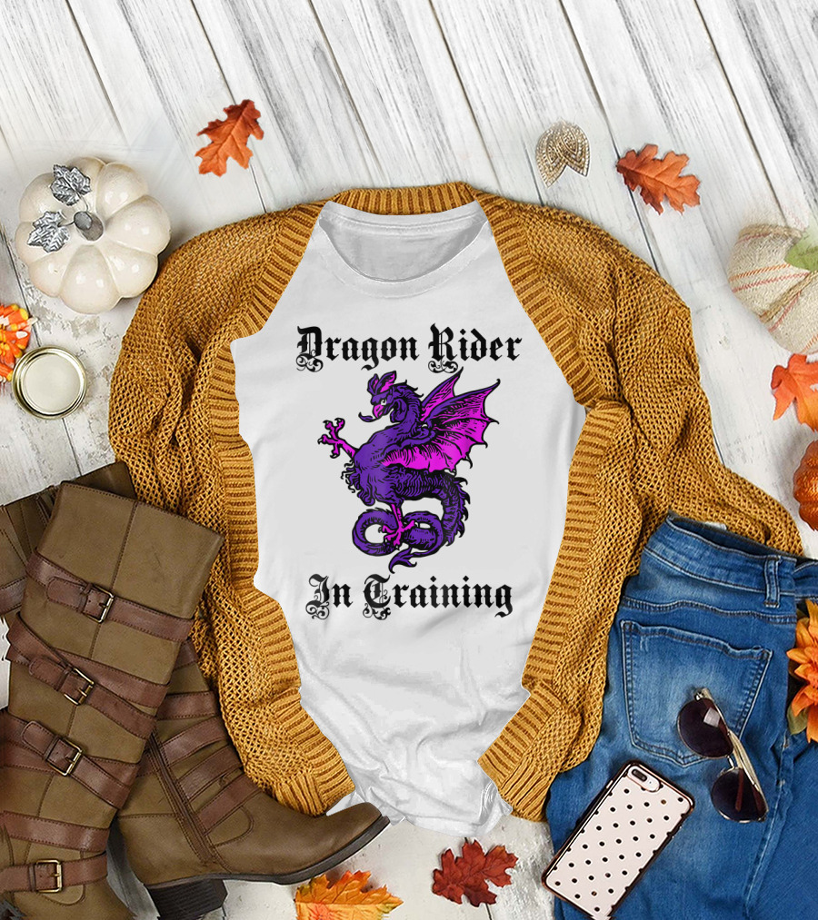 Dragon Rider In Training Fantasy Purple Dragon T-Shirt