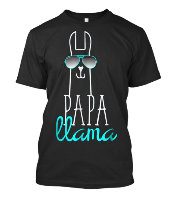 Papa Llama Cool Sunglasses Matching Dad And Son Father T-Shirt