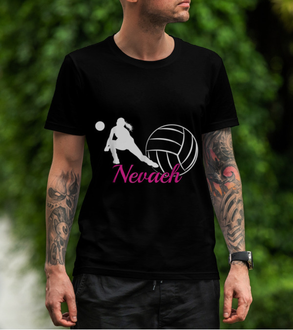 Nevaeh Volleyball Player Silhouette With Ball T-Shirt