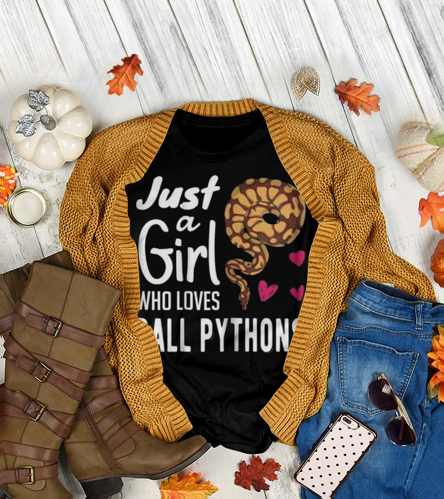 Just A Girl Who Loves Ball Pythons With Hearts T-Shirt
