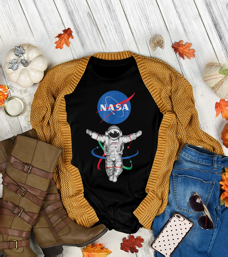 NASA Astronaut Atom Logo Space Adventure T-Shirt