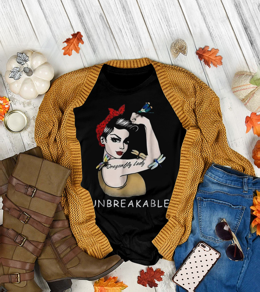 Unbreakable Dragonfly Lady Empowerment T-Shirt