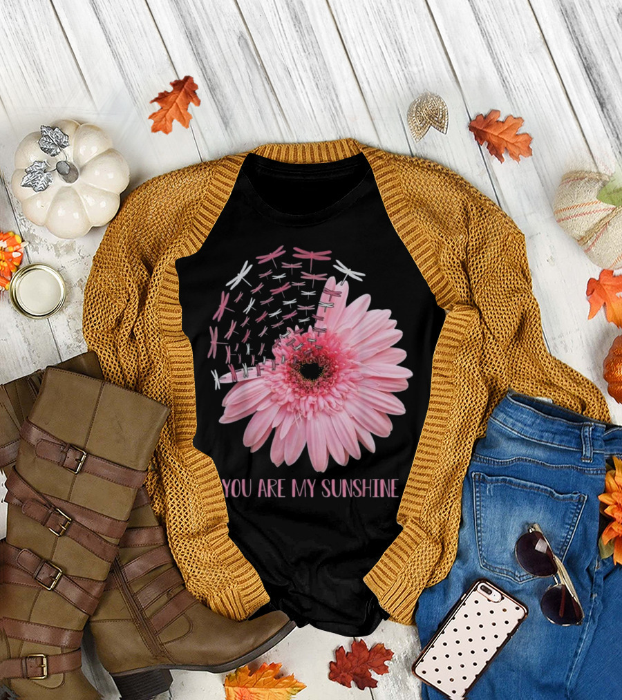You Are My Sunshine Dragonfly Sunflower For Man T-Shirt