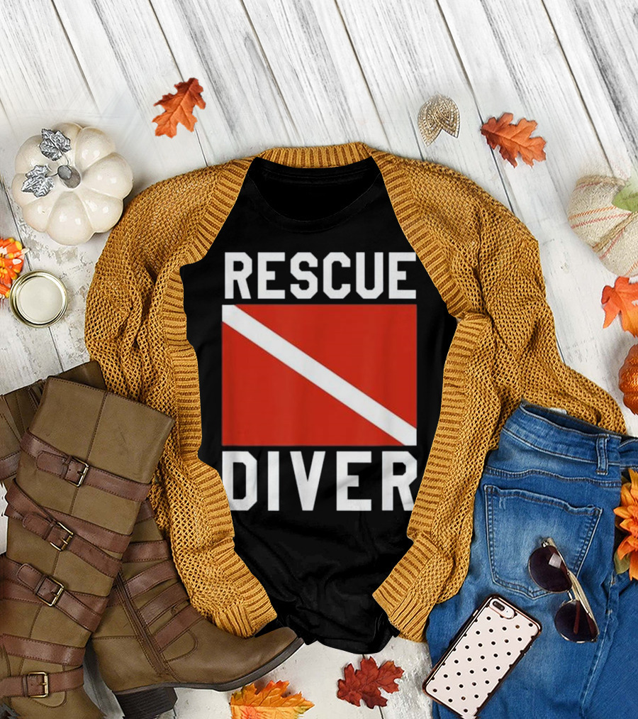 Rescue Diver Scuba Diving Flag Emblem T-Shirt