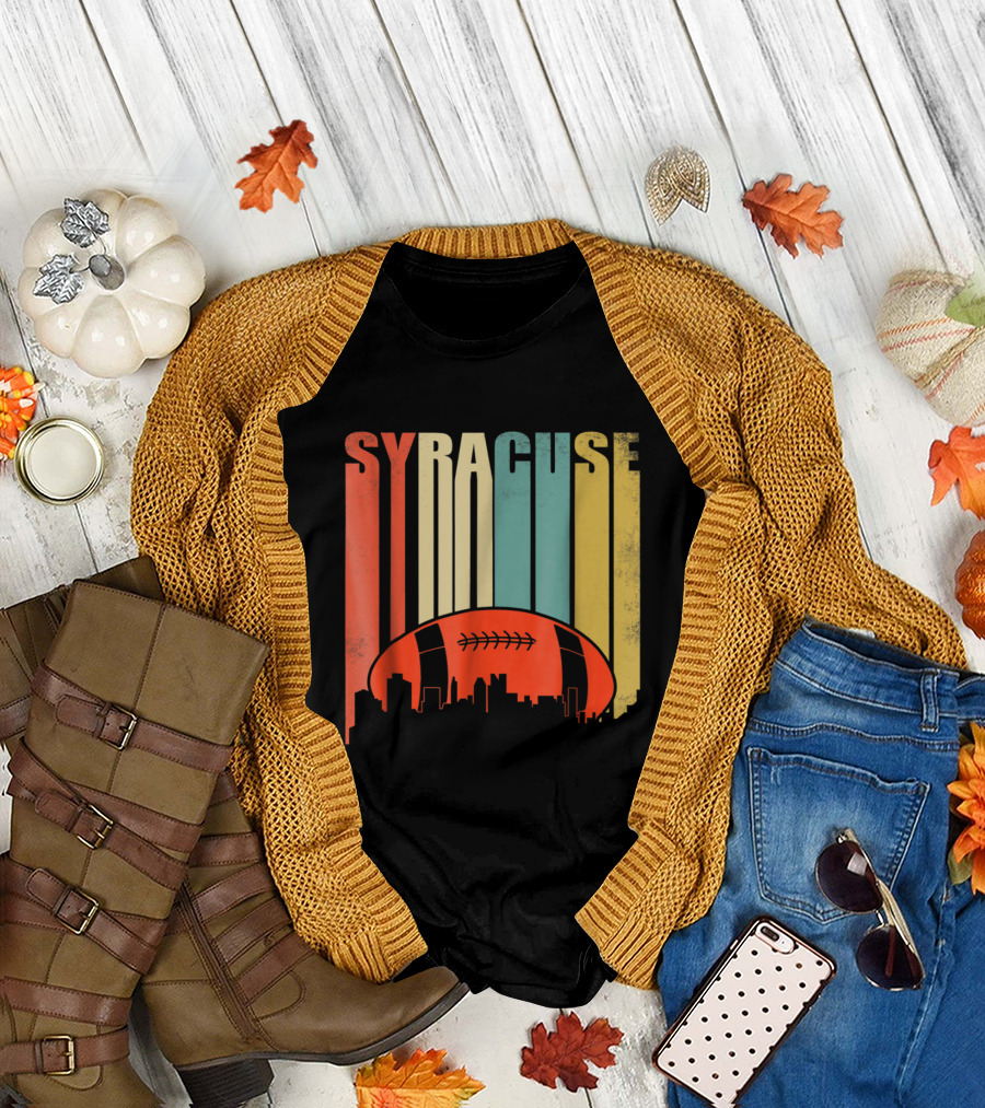 Syracuse Rugby Football Retro Skyline T-Shirt