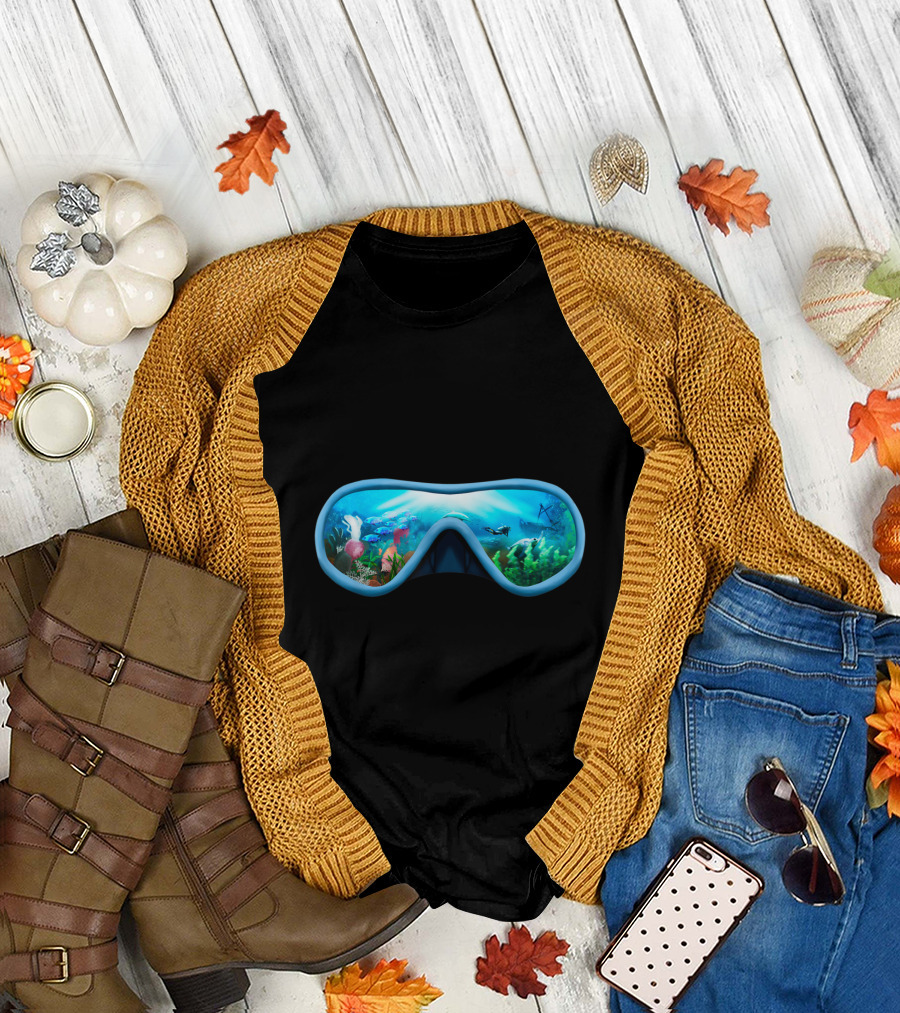 Scuba Diving Adventure Underwater Scene Mask Dive Diver T-Shirt