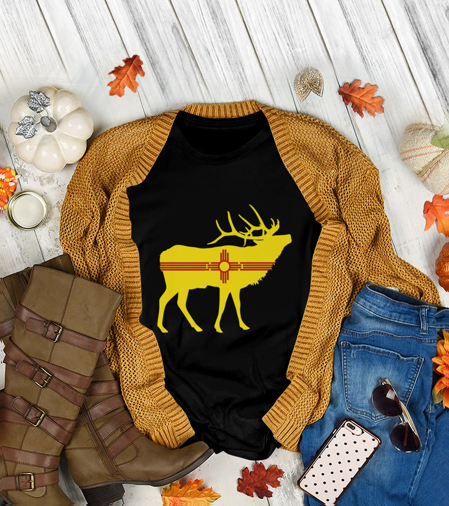 New Mexico Elk Zia Symbol Hunting T-Shirt