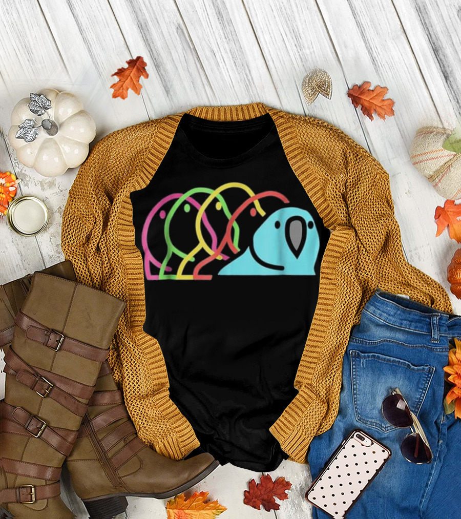 Party Parrot Slack Emoticon Colorful Parrot Quartet T-Shirt